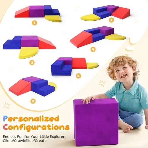 Vista 2 de Lischwert Bloques de escalada de espuma para niños pequeños de 1 a 3 años, juego suave de 4 piezas con juguetes de exploración para gatear, bloques