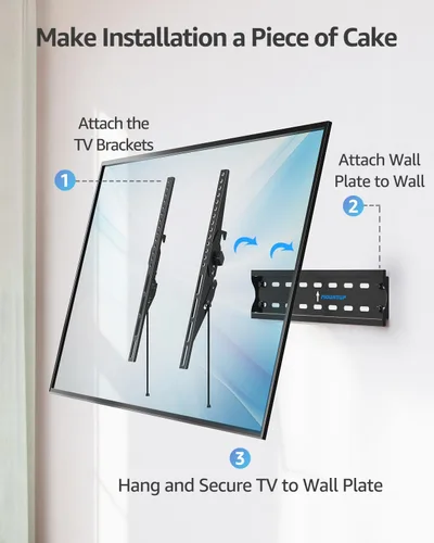 Vista 7 de MOUNTUP Soporte de pared para TV, soporte de TV inclinable para la mayoría de televisores planos/curvos LED LCD OLED de 26 a 60 pulgadas, perfil