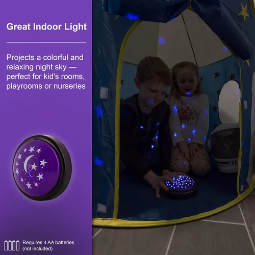 Vista 2 de GE Proyector LED de luna y estrella, luz nocturna, funciona