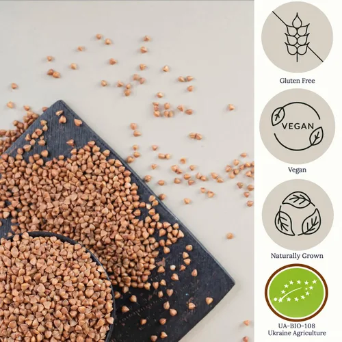 Vista 3 de Granos de trigo sarraceno orgánico a granel - Cereal Kasha de trigo