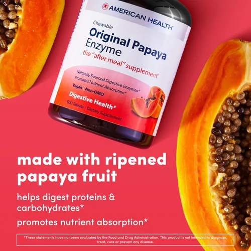 Vista 3 de American Health Enzima de papaya original masticable 250 Chwbls