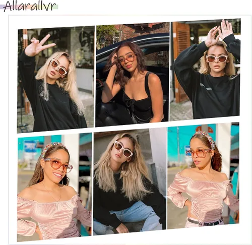 Vista 2 de Gafas de sol rectangulares sin montura para mujeres y hombres unisex vintage cuadradas ultraligeras de sol AR81001