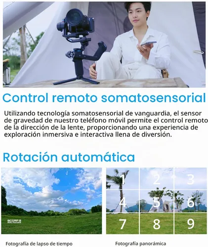 Vista 5 de FeiyuTech SCORP 2 Estabilizador de cardán para cámara DSLR y sin espejo, seguimiento integrado de Al, estabilizador de cámara de 3 ejes compatible