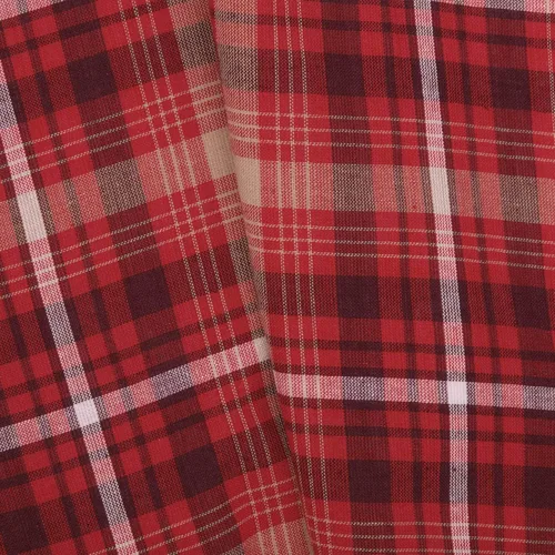 Vista 6 de VHC Brands Cortina festoneada Braxton a cuadros rojos rústicos para sala de estar y dormitorio