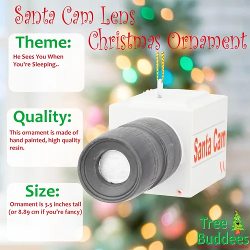 Vista 2 de Tree Buddees Lente Santa Cam para niños, adornos de árbol de Navidad