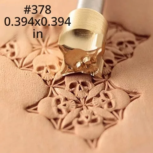 Vista 4 de DandS ltd Herramienta de sello de cuero de calavera, herramienta profesional de artesanía de acero para carpintería, relieve, tallado y estampado
