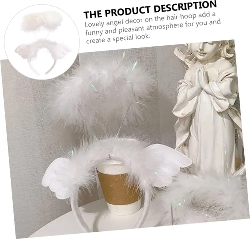 Vista 3 de OSALADI 3 Pcs Angel Headband Fabric Christmas Issue Card White Girl