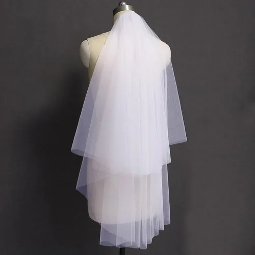 Vista 5 de Velo de novia corto de novia velo de pelo blanco velo de tul blanco velo corto velo de fiesta para novias y mujeres, Blanco