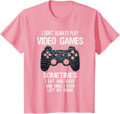 Vista 68 de Funny Gamer Video Games - Camiseta para niños y adolescentes, ajuste clásico, color negro, mezcla de algodón, Negro