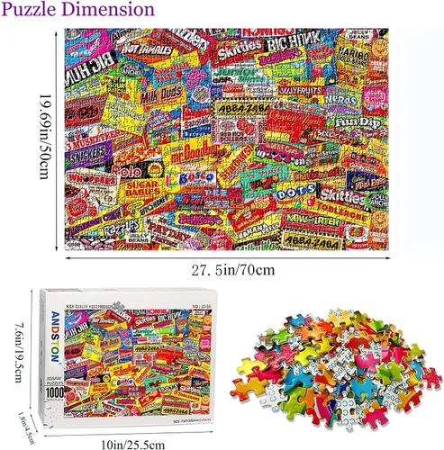 Vista 2 de YINSHENG Rompecabezas para adultos de 1000 piezas - Crazy Candy - Rompecabezas de 1000 piezas para adultos y niños, juego educativo, regalo