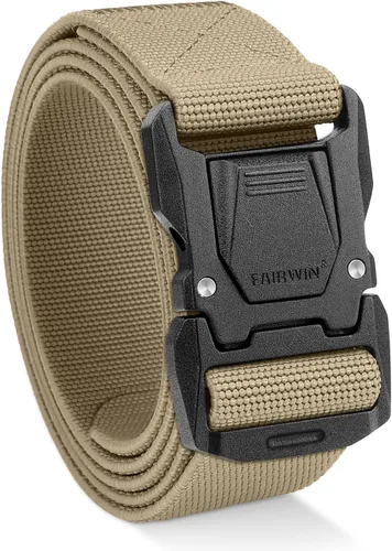 Vista 13 de FAIRWIN Tactical Belt Men, 1.5" Stretch Nylon Web Military Hiking Rigger Work Belts with Quick-Release Seatbelt Buckle