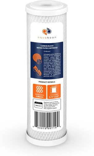 Vista 2 de Aquaboon Kit de filtro de agua de ósmosis inversa de 5 etapas con membrana RO 100GPD - Cartuchos de repuesto para filtro de agua debajo