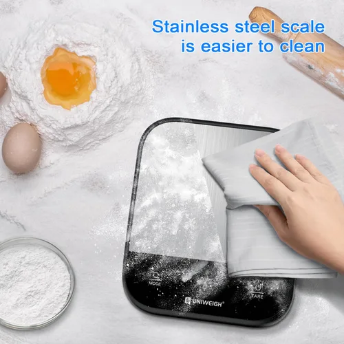 Vista 4 de UNIWEIGH - Básculas de alimentos para cocina, gramos y onzas, 11 libras Digital Scale for Food Weight,Baking,Cooking,Small Kitchen Scales with 7