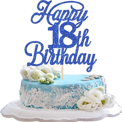 Vista 20 de Rsstarxi 1 paquete de decoración para tarta de cumpleaños 8 con purpurina negra de 8 años y fabulosos saludos a 8 años de edad, para celebrar el 8º