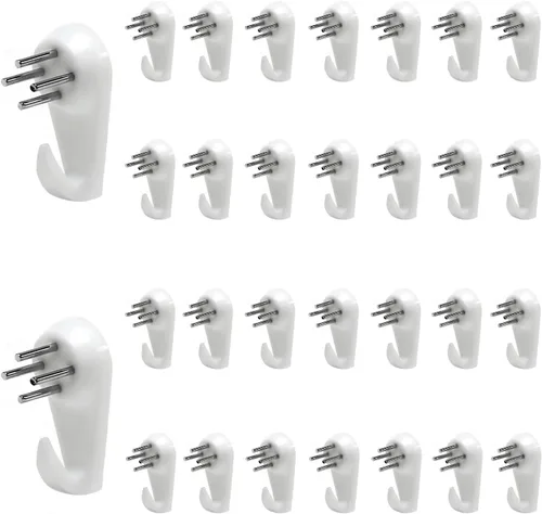 Vista 12 de MroMax Percha de pared dura para herrajes, sujetadores y ganchos, montaje en pared, gancho sin marcas, ganchos para marcos de fotos, 100