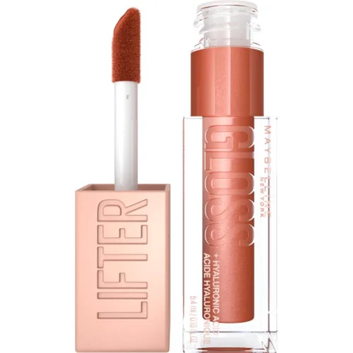 Vista 23 de Maybelline Lifter Gloss, Brillo de Labios Hidratante con Ácido Hialurónico, Alto Brillo para Labios Más Llenos, Perla, Perla Plateada Transparente