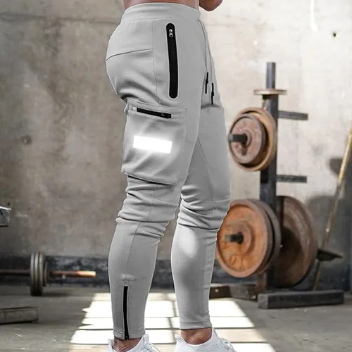 Vista 3 de Pantalones deportivos para hombre, con bolsillos, ligeros, holgados, para correr, pantalones deportivos