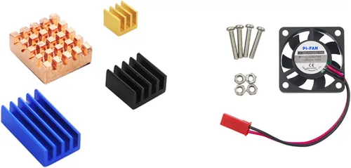 Vista 6 de DIGISHUO Raspberry Pi 4B Modelo B 4GB RAM Kit de bricolaje con estuche Ventilador de refrigeración Pi Tarjeta SD San Disk 64G Micro-SD Cable