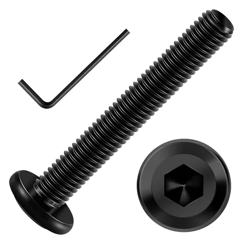 Vista 38 de Mywish M5 x 8mm 20 piezas de tornillos de cabeza plana con rosca hexagonal, pernos de acero inoxidable 304 para muebles con rosca completa, óxido