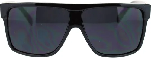 Vista 2 de JuicyOrange KUSH - Gafas de sol para hombre, montura cuadrada plana, lente negra oscura, 5 5/8 pulgadas (5.630 in) de ancho x 2 pulgadas de alto