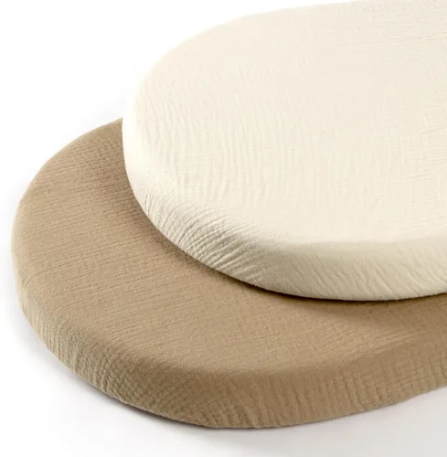 Vista 28 de lulumoon Sábanas de Moisés de Muselina para Bebé: Sábanas de Moisés de Algodón Neutras para Niños y Niñas - Ajustadas para Óvalo, Rectángulo o Reloj
