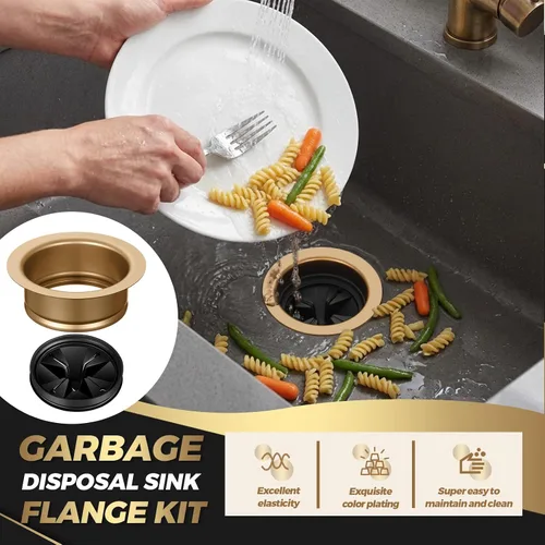 Vista 4 de Norme 5 Piezas Conjunto de Colador de Desagüe de Fregadero de Cocina de 3-1/2 Pulgadas Ensamblaje Brida de Triturador de Basura Tapón Obturador