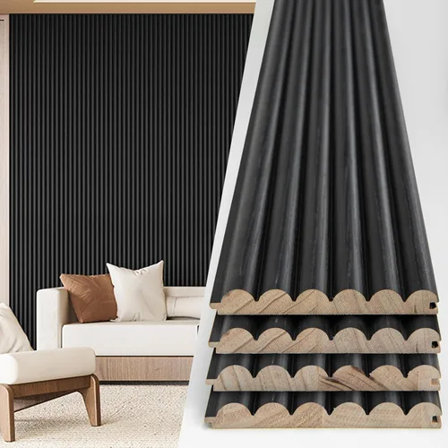 Vista 24 de Art3d Paneles de pared de madera de listones para decoración de interiores y techos, paquete de 4 muestras, 6 x 5.7 pulgadas.