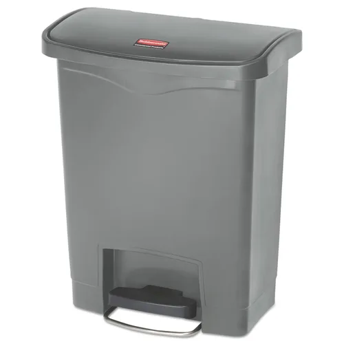 Vista 17 de Rubbermaid Commercial Products - Bote de basura STREAMLINE con pedal frontal/paso de plástico/basura/contenedor de 4 galones, color beige