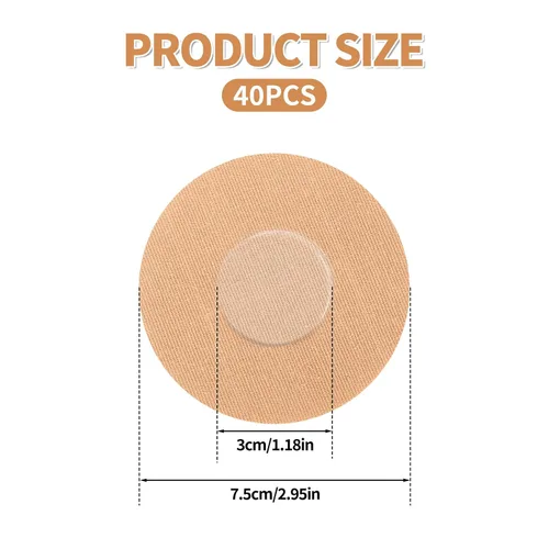 Vista 2 de BOXOB 40 piezas de parches de cubiertas de sensor para libre 2/3, impermeable, transpirable, protector de sensor adhesivo CGM cinta parches