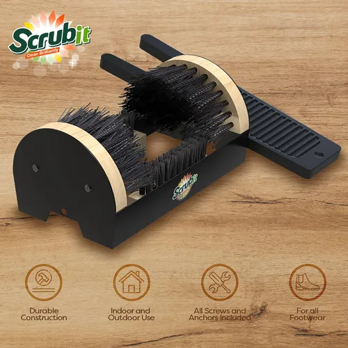 Vista 5 de SCRUBIT Cepillo raspador de botas y gato de botas - Removedor de botas para zapatos y botas de vaquero - Limpiador y extractor de botas para todo