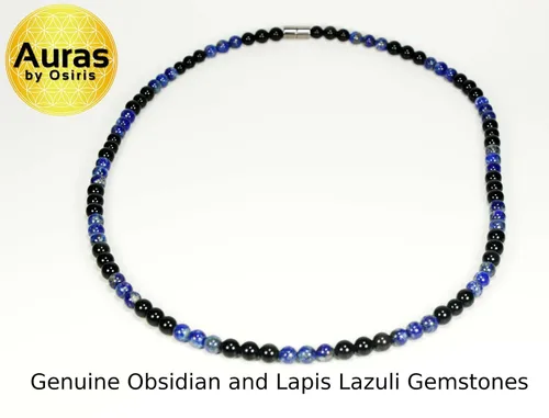 Vista 40 de Collar de cristal de obsidiana negra hecho a mano, collar de cuentas de piedras preciosas naturales auténticas, curación, protección, talismán mala