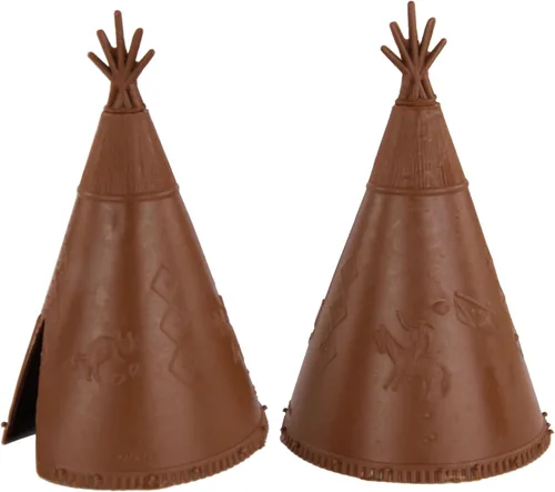 Vista 3 de BMC Classic Plains Indian Teepees - Juego de 3 piezas de plástico occidental marrón Accesorios