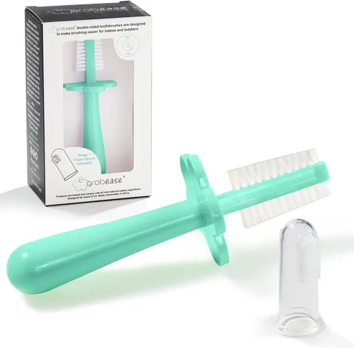 Vista 11 de grabease Cepillo de dientes de doble cara - Promueve el cepillado independiente y el cepillo de dientes para niños pequeños - Cepillo de silicona