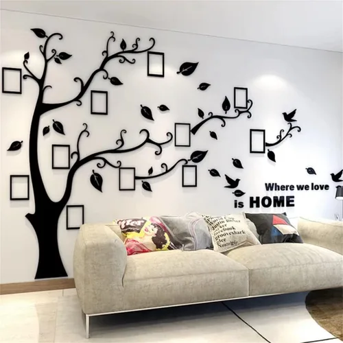 Vista 21 de Calcomanías de pared de árbol 3D - DIY, calcomanías de marcos de fotos y árbol de pared, marcos para fotos familiares, murales con calcomanías