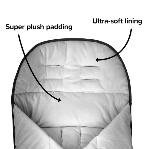 Vista 4 de Diono Saco para cochecito para todo tipo de clima, ajuste universal de bebé a niño pequeño con acolchado acogedor súper suave, resistente a la Negro