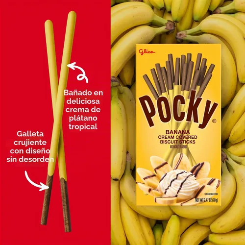 Vista 3 de Pocky Palito de galletas, plátano de chocolate, 2.47 onzas (paquete de 10)