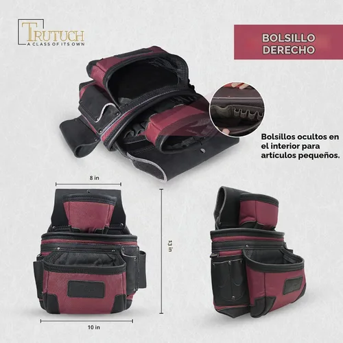 Vista 6 de Cinturón de herramientas de nailon y cuero Bolsas de herramientas para enmarcar Bolsa de herramientas de nailon Cinturones de herramientas