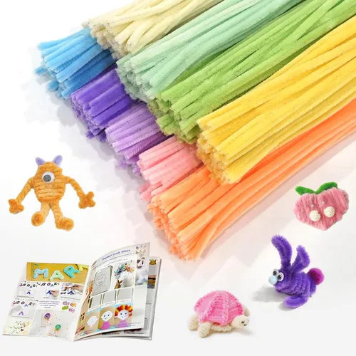 Vista 7 de URSDIART 450 limpiapipas pastel, 9 colores surtidos de tallos de chenilla Macaron