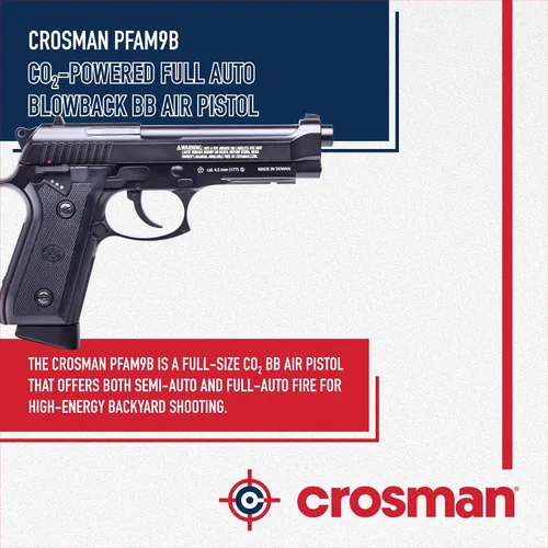 Vista 2 de Crosman PFAM9B Pistola de aire comprimido, impulsada por Co2, completamente automática