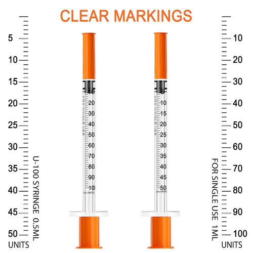 Vista 2 de Jeringa de 0.5ml 31G 8mm con aguja, envuelta individualmente, paquete de 10