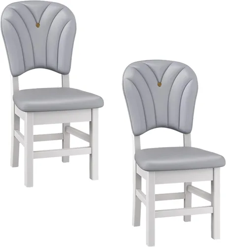 Vista 12 de Upholstered Leather Dining Room Chairs, Dining Chairs Set Kitchen Chair with Solid Wood Legs, Dining Room Side Chair for Bedroom, Vanity, Living