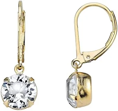 Vista 4 de 1928 Jewelry Pendientes de gota con cierre de palanca de cristal Swarovski