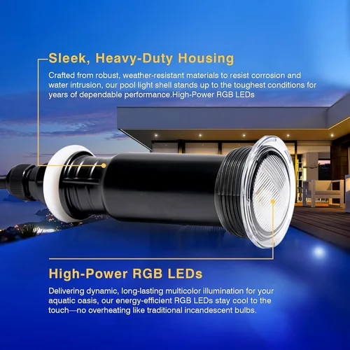 Vista 5 de Luces de piscina Generalman para piscina enterrada, reemplazo directo para Pentair GloBrite, luz LED de 1.5 pulgadas para piscina y spa enterrada