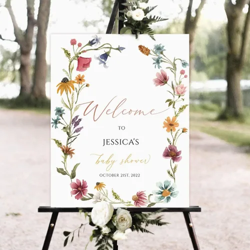 Vista 15 de Letreros de bienvenida personalizados para bebés, decoración de letrero de vegetación editable, plástico