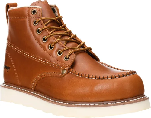 Vista 7 de Golden Fox Botas de trabajo de 6 pulgadas para hombre, con cuña y puntera tipo mocasín, cómodas para la construcción Brun-M6