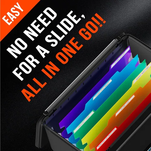 Vista 4 de Caja de archivos ignífuga ZOOPIP, 12.6 ''* 7.8 ''* 9.8 '' Hanging File Folders Included, 7x1.2" Accordion Pockets, Letter Size Organizer