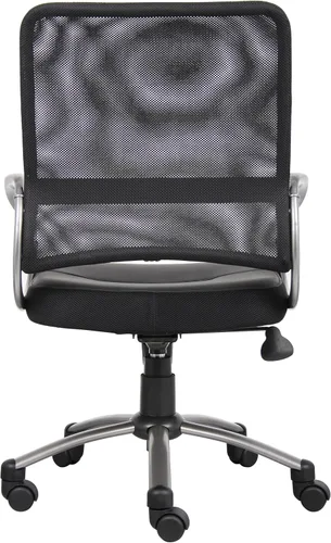Vista 8 de Boss Office Products Silla de trabajo con respaldo de malla con acabado de peltre en negro