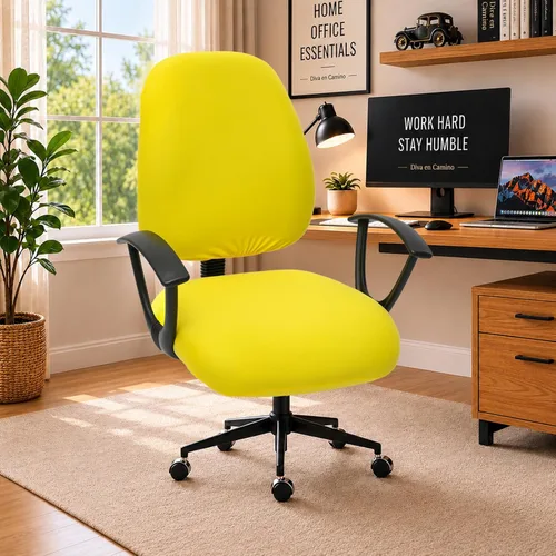 Vista 61 de Fundas elásticas resistentes al agua para sillas de computadora - Protectores lavables para respaldo giratorio y asiento para mascotas - Negro