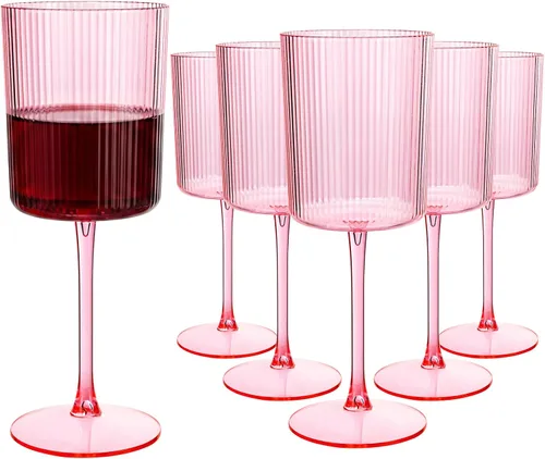 Vista 14 de Ciaell Paquete de 24 copas de champán de plástico – Copas de champán desechables acanaladas de 6 onzas – Copas de mimosa vintage transparentes