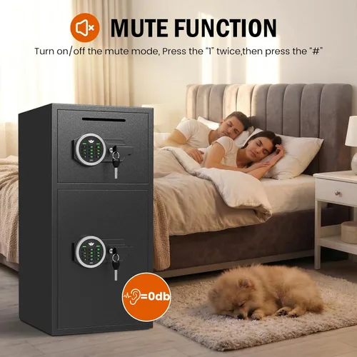Vista 4 de Caja fuerte de seguridad digital extra grande de 6.0 pies cúbicos, resistente al fuego, impermeable, con ranura para depósito, alarma antirrobo